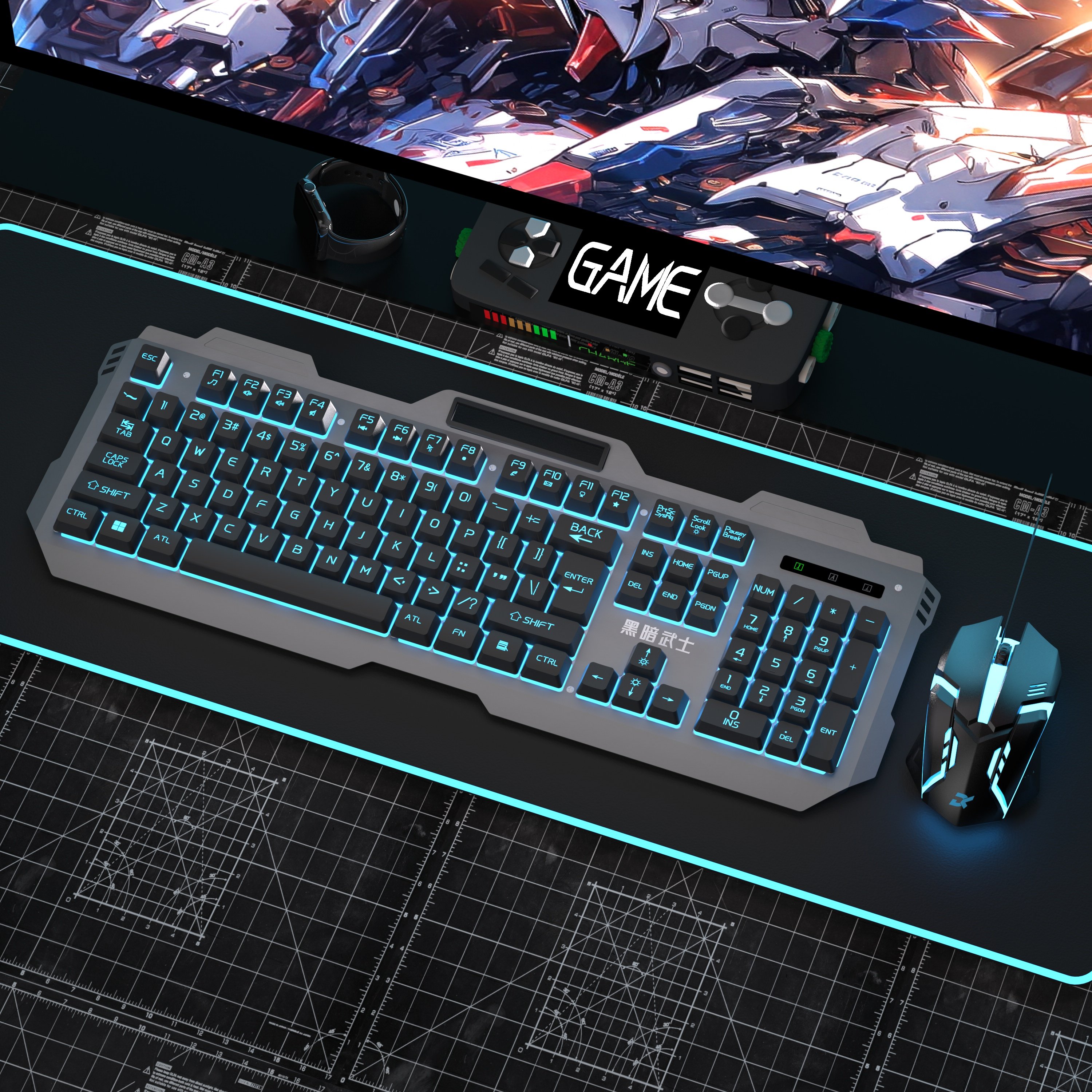 双飞蛇键盘鼠标套装背光游戏台式电脑笔记本电竞机械手感USB通用