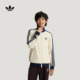 大童三条纹华夫格针织休闲百搭宽松夹克外套adidas阿迪达斯三叶草