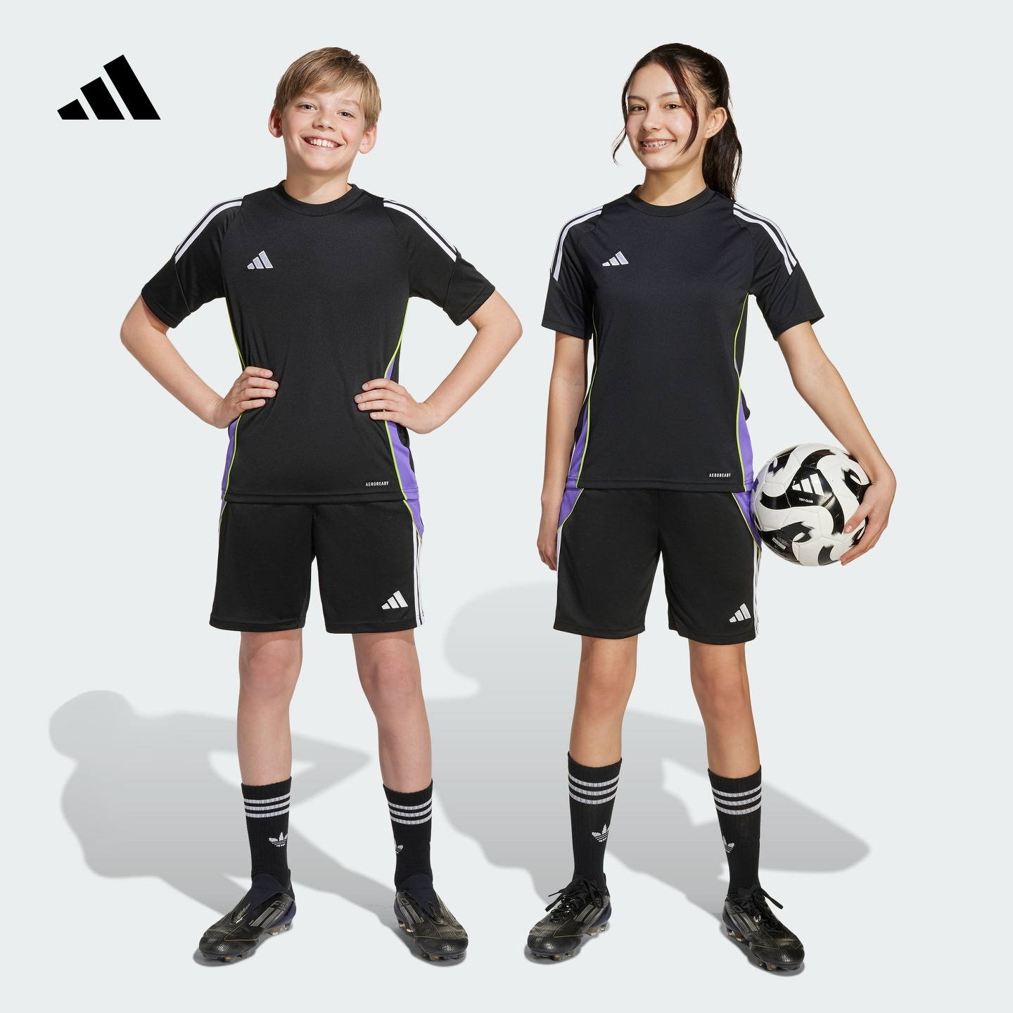 阿迪达斯男大童足球短裤