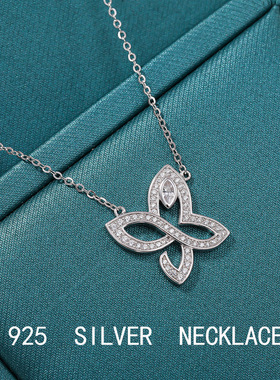 s925纯银lily幻影蝴蝶项链女不掉色轻奢高级感百搭锁骨链饰品批发