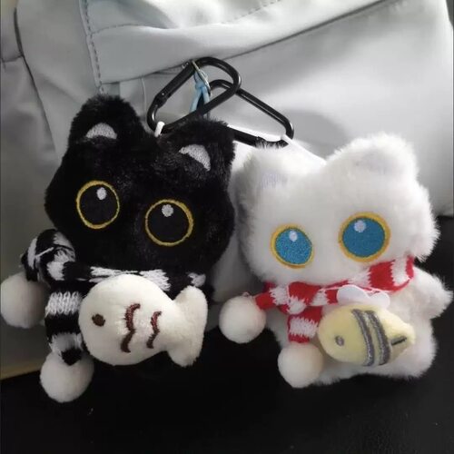 挂件小黑猫ins风卡通毛绒钥匙扣