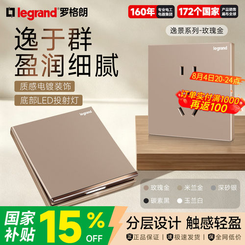金色legrand/罗格朗开关插座面板