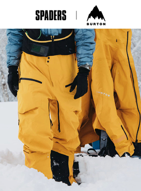 Burton 热卖男款单板滑雪裤AK TUSK 3L PRO背带裤防水 黑桃雪具