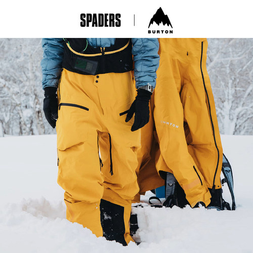 Burton 热卖男款单板滑雪裤AK TUSK 3L PRO背带裤防水 黑桃雪具