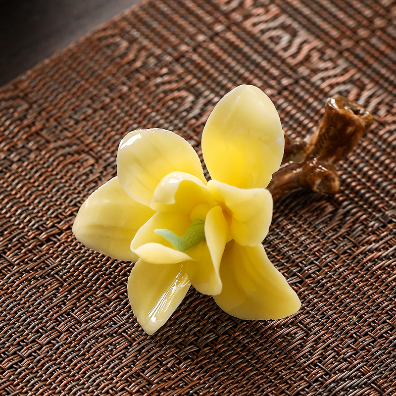 非遗手工玉兰花高端艺术陶瓷香插线香底座香盘托香器家用室内茶室