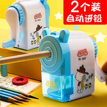 2个卷笔刀手摇铅笔削笔器手动转笔刀小学生用全自动儿童文具用品刨笔机钻笔旋笔车剥绞笔 器幼儿园小型便携式