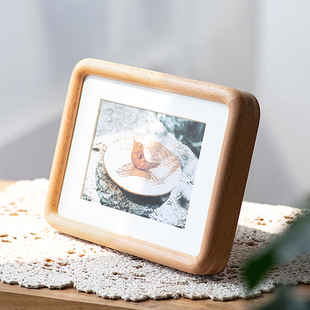原木圆角榫卯高端相框摆台定制洗照片实木画框挂墙10寸6寸7寸8寸