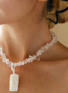 贝母吊坠水晶项链-礼物