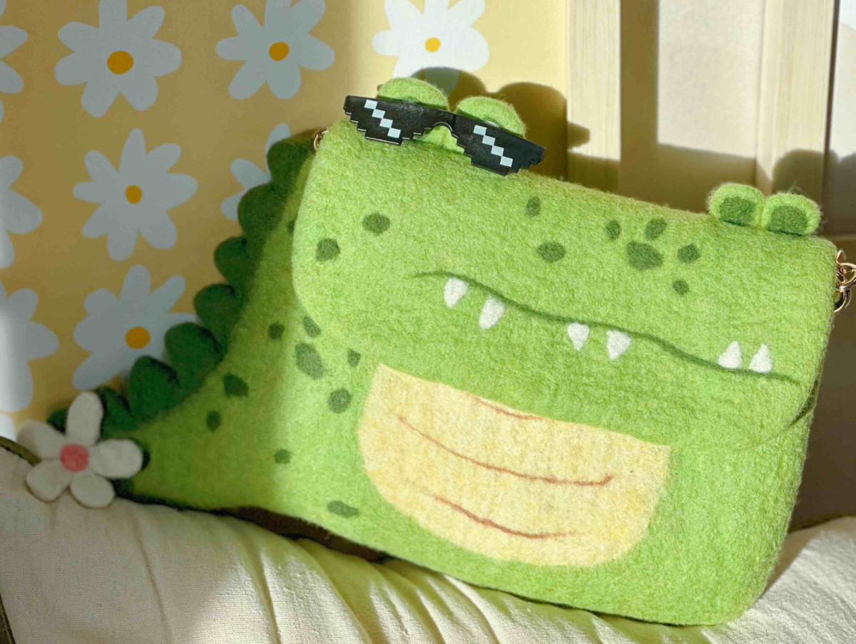 羊毛毡手工成品创意拎包儿童女孩女士鳄鱼复古简约可爱手提斜挎包,箱包皮具/热销女包/男包,手机包,淘宝优惠券,粉丝福利购,淘宝优惠卷