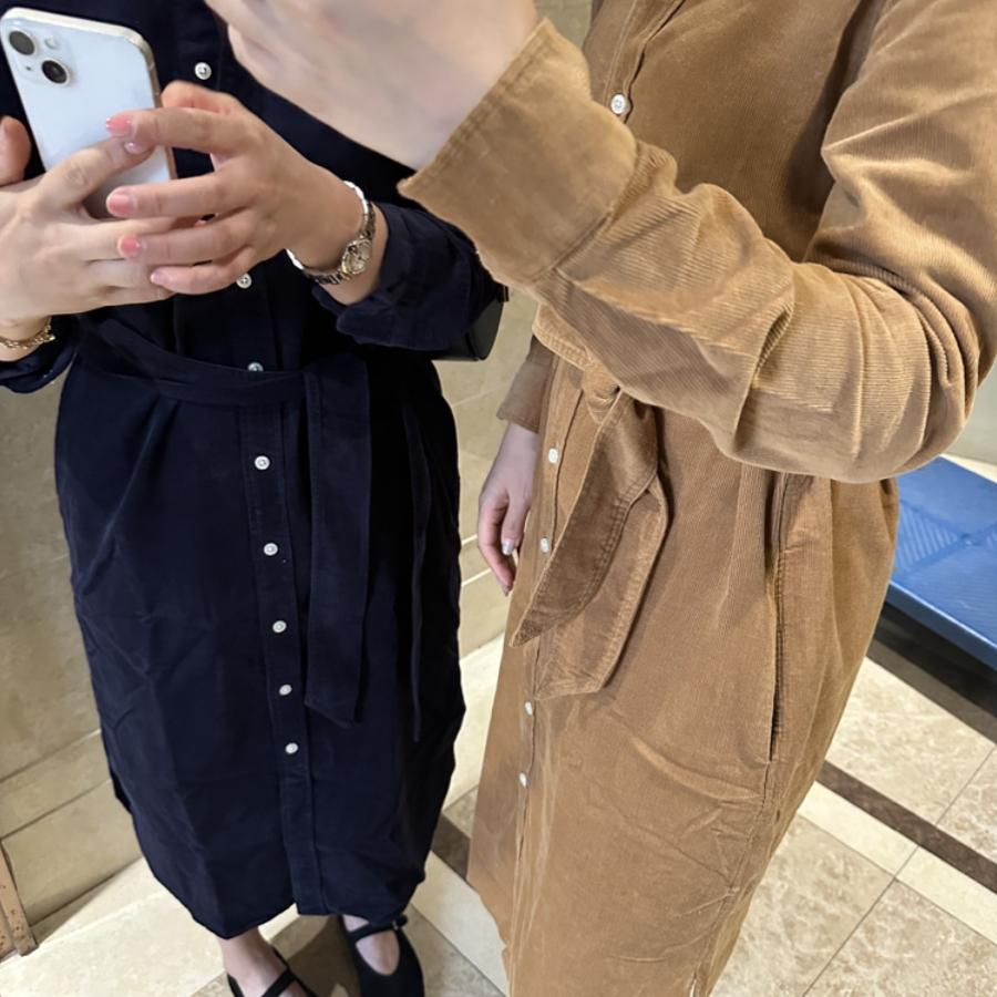 胖小妮的春天纯色棉通勤连衣裙