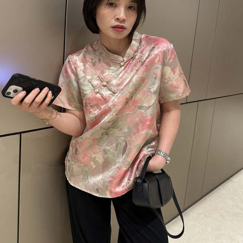 胖小妮的春天新中式宋锦真丝上衣