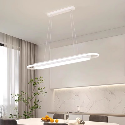 LED长条灯家用饭厅吊灯餐桌灯具条形黑白色金色吧台前台创意灯具