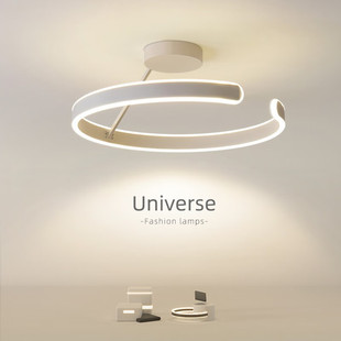 主卧室灯新款极简LED无频闪吸顶灯具简约现代个性圆形北欧餐厅灯