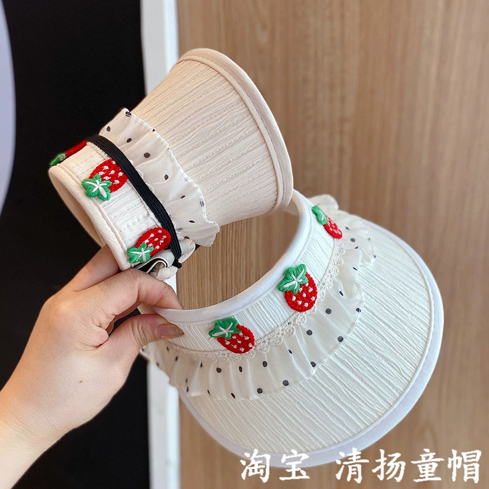 夏天儿童防晒遮阳帽女童空顶帽子图片