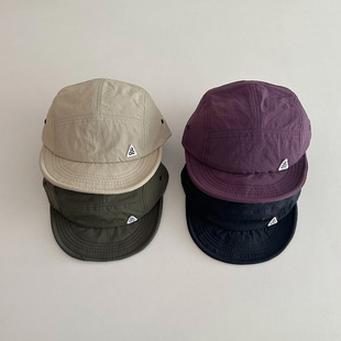 日系复古儿童鸭舌帽春夏薄款速干男童棒球帽女童遮阳帽防晒太阳帽