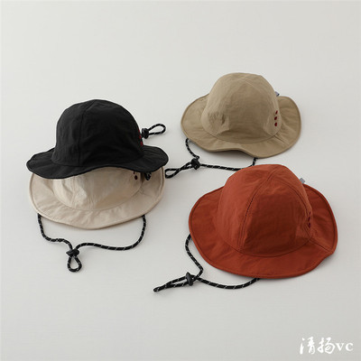 速干薄款儿童渔夫帽纯色百搭遮阳