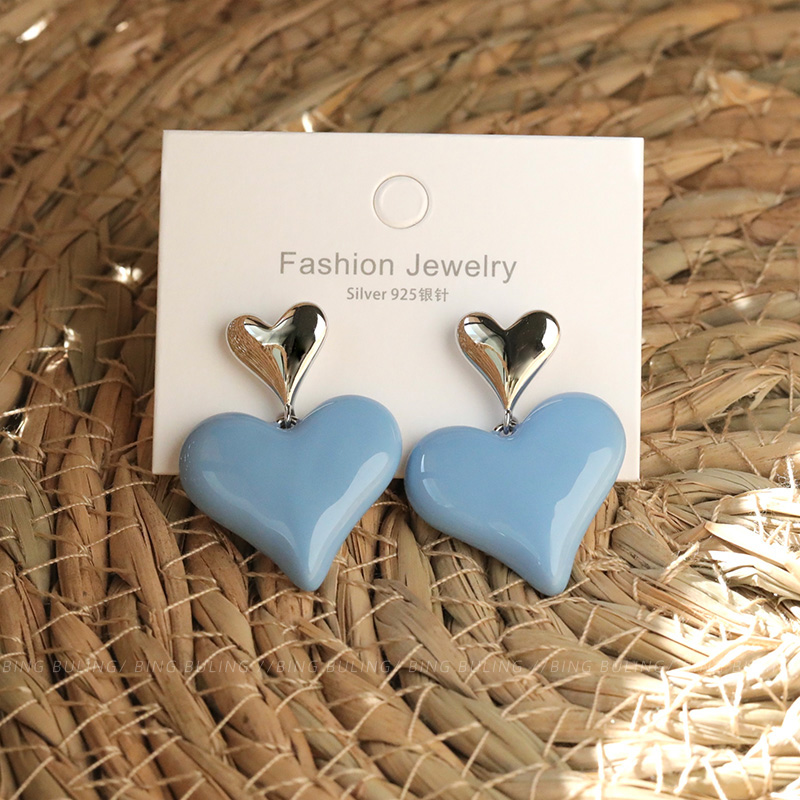 韩国小众设计感大小爱心耳环