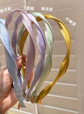 彩色扭扭发箍极细螺旋不勒头压发发卡头箍韩国设计感百搭夏天头饰