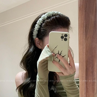 法式褶皱高颅顶发箍带齿倒插梳发卡2025新款高级感气质日常发饰