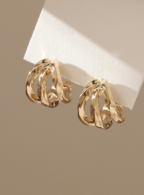 925银针莫比乌斯环耳圈独特扭圈耳环高级感轻奢气质大气耳钉耳饰