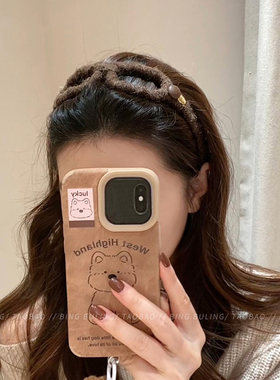 休闲趣味感眼镜发箍镜框发卡女秋冬毛线头饰头箍百搭发饰