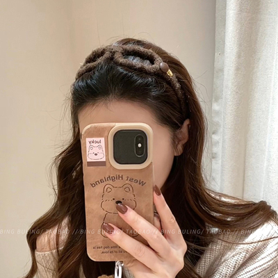 休闲趣味感眼镜发箍镜框发卡女秋冬毛线头饰头箍百搭发饰