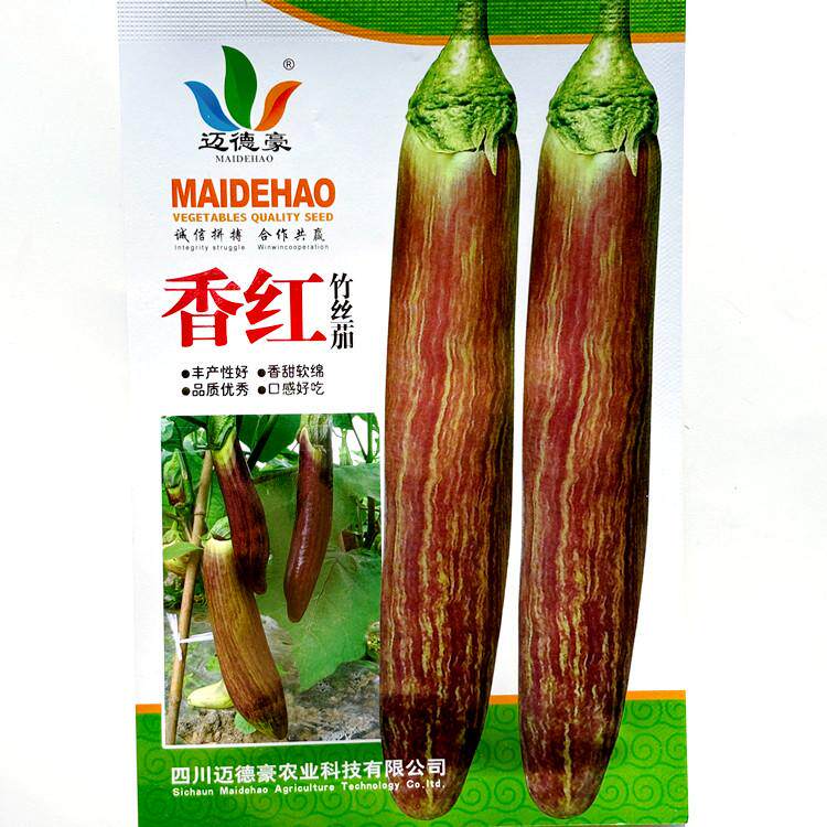 金竹丝茄子种子香红香杂红竹丝种籽香甜长棒光亮皮竹丝茄种子