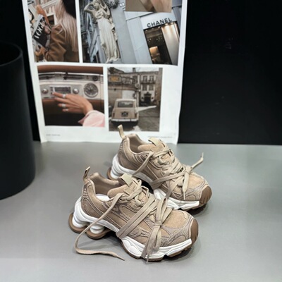 欧洲站2025早秋ido新款女鞋做旧厚底增高老爹鞋休闲运动鞋