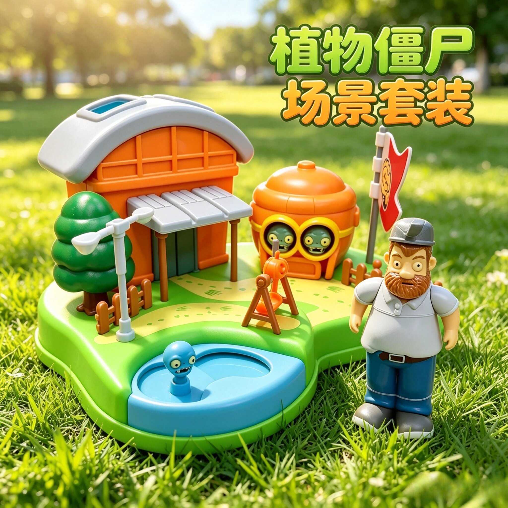 植物大战僵尸惊喜小屋玩具磁力闯关场景套装儿童3-6岁生日礼物