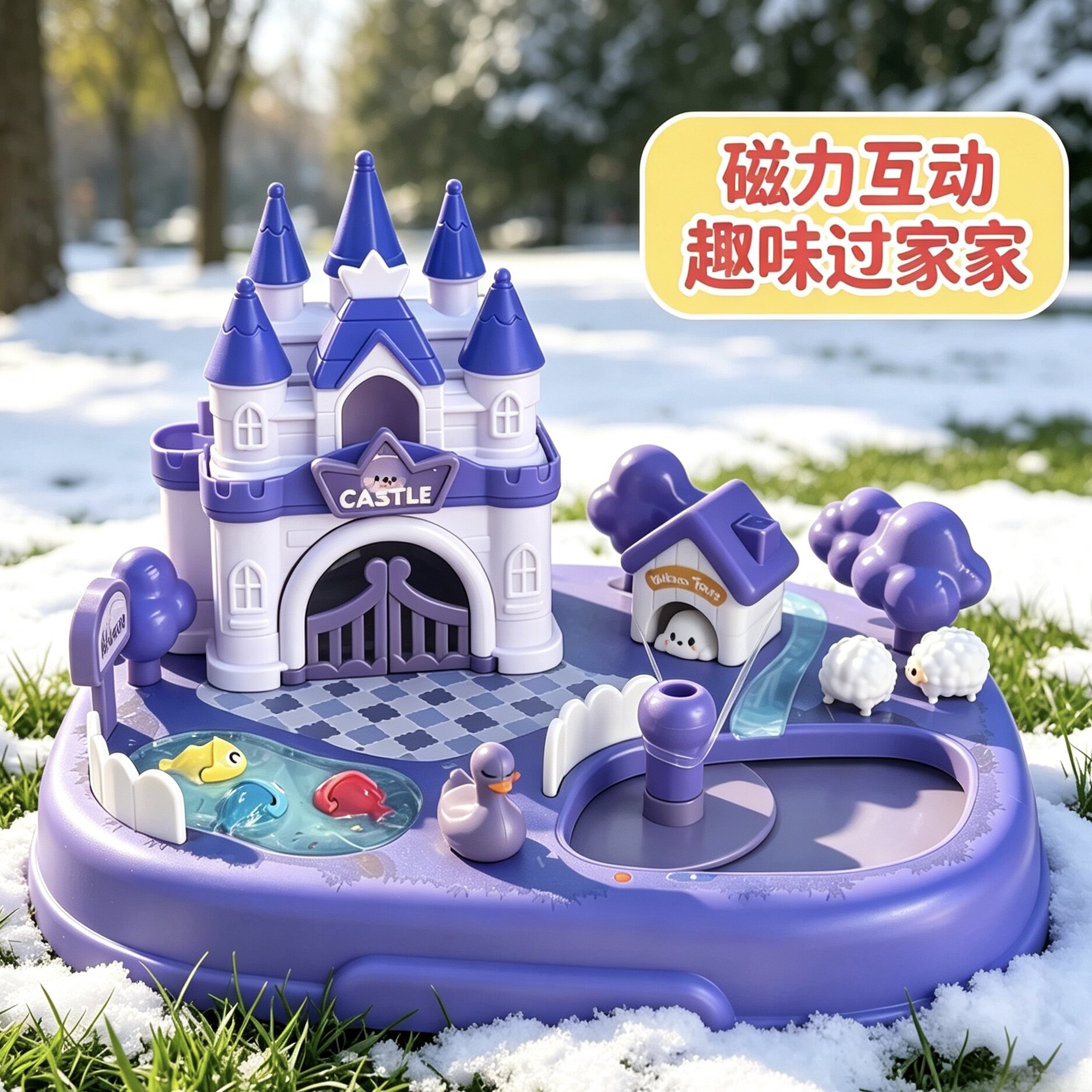 新款惊喜城堡屋磁力小屋多功能磁吸拼装过家家玩具益智儿童礼物