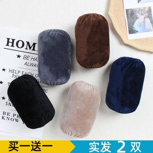 短款 男士 袖 套简约纯色加厚绒布防污脏护袖 头 新款 学生儿童套袖 冬季