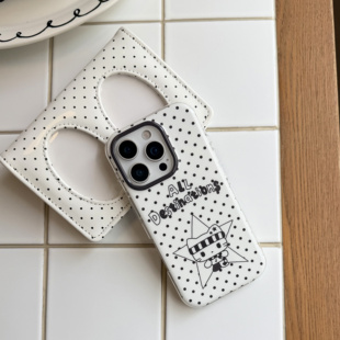 DanDan 韩系ins波点星星小猫适用iPhone17promax双层imd手机壳15p可爱16p/pmax防摔15小众女14