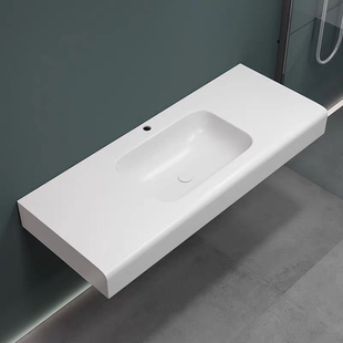 人造石肤感一体盆浴室柜台面定制卫生间酒店洗手池洗脸盆