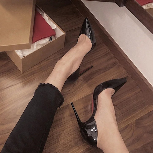 单鞋侧空高跟鞋单鞋性感高级感