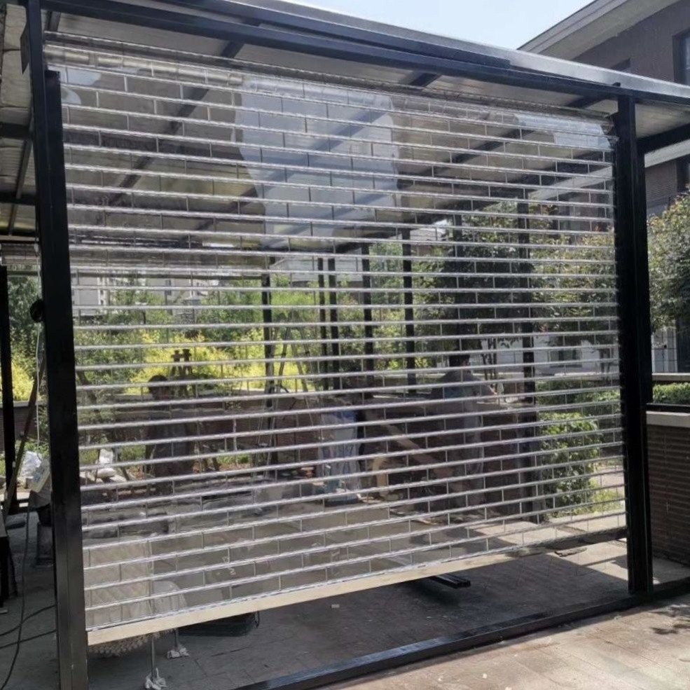 洗车店自动透明水晶卷帘门商场店铺卷闸门全套密封防尘隔断家用