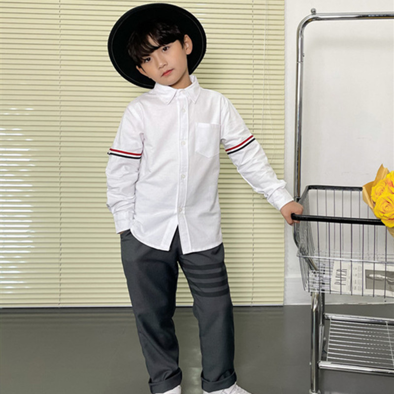 秋季新款儿童TB学院风条纹衬衫
