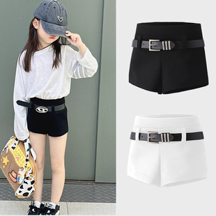 2025夏新款 中大童外穿休闲裤 韩版 短裤 女童时尚 儿童高腰弹力紧身裤