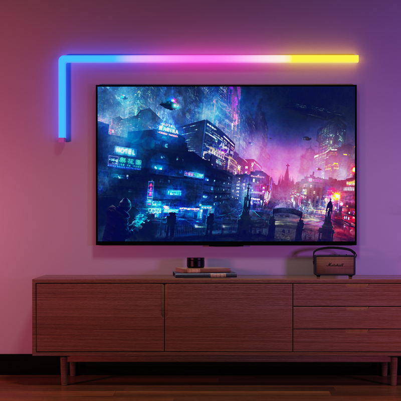 电竞房间装饰氛围灯条拾音节奏电脑桌面墙面背景布置rgb赛博朋克