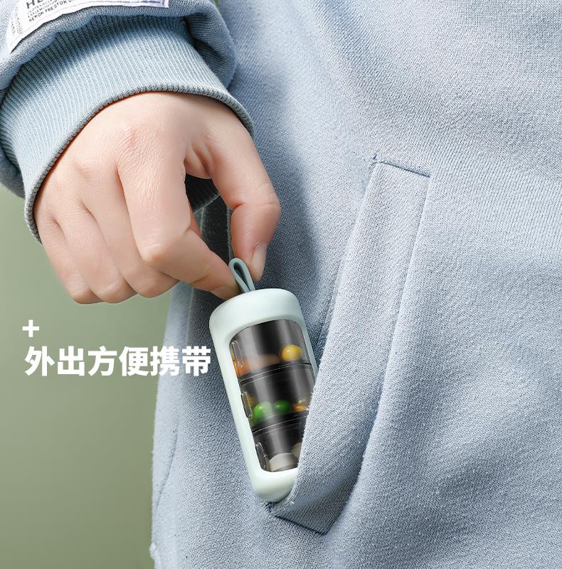 日本便携式小药盒7天一周大容量随身旅行3格分装密封药瓶迷你早晚图片