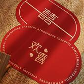 结婚喜庆地垫红色喜字卫生间浴室硅藻泥吸水防滑脚垫厕所门垫地毯