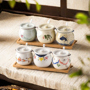 小号家用陶瓷厨房调味罐调料罐盐罐罐小容量辣椒迷你商用专用中式