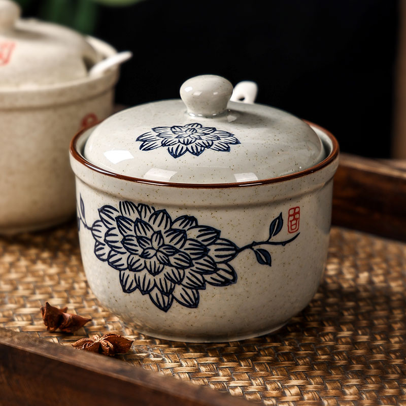 家用陶瓷耐高温带盖猪油罐罐子