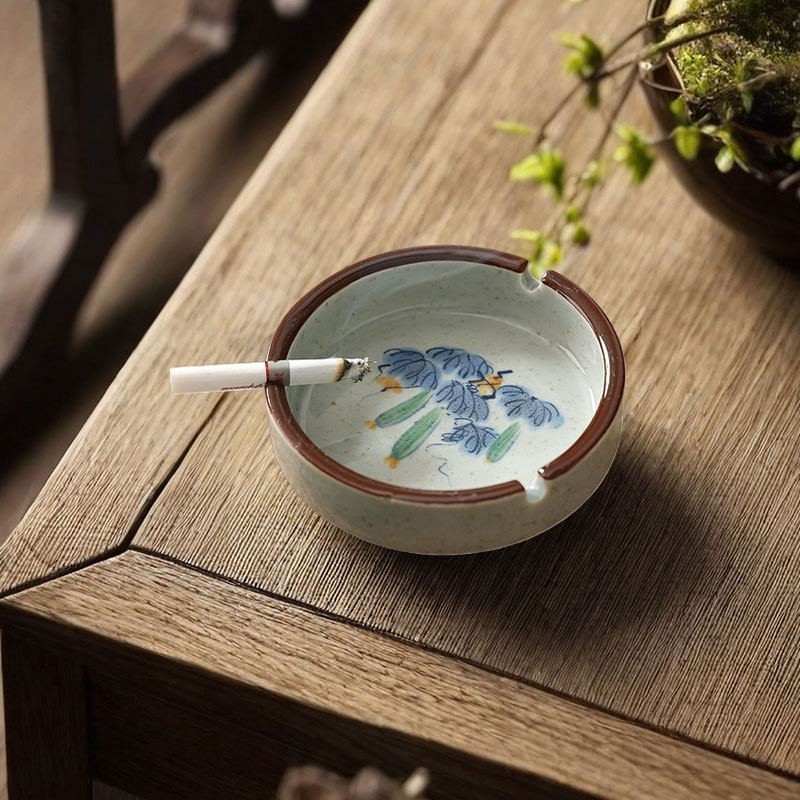 中式国风古风复古陶瓷烟灰缸茶室酒店民宿商用小创意烟缸灰缸小号,家居饰品,装饰烟灰缸,淘宝优惠券,粉丝福利购,淘宝优惠卷
