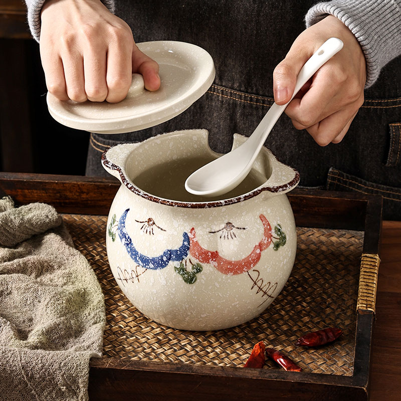 陶瓷耐高温猪油罐猪油罐带盖坛子