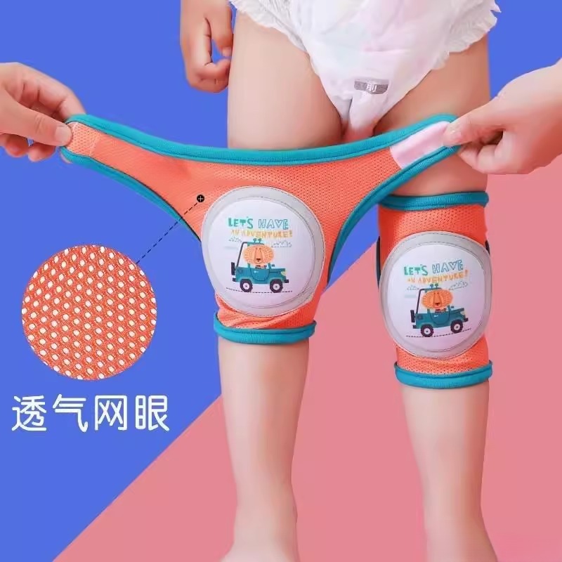 日本宝宝护膝夏季防摔透气可调节婴儿爬行护腿学步小孩儿童膝盖套