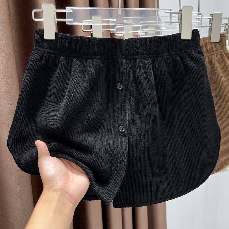 春秋冬季灯芯绒屁帘女下摆遮臀打底鲨鱼裤遮屁股神器叠穿裙罩