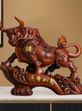 牛摆件高档大件牛气冲天客厅装饰品办公室金牛桌面风水牛年送礼品