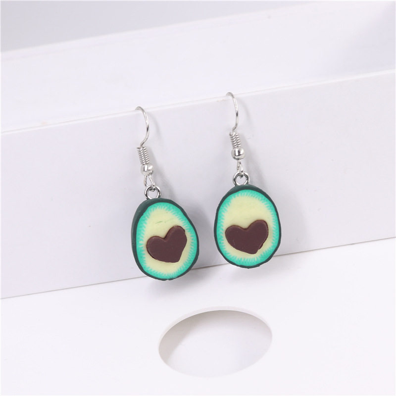 日韩个性趣味饰品软陶泥手工爱心水果耳坠百搭时尚学生耳环潮
