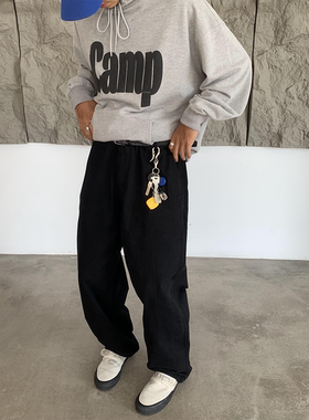 RonnShop日系宽松复古街头长裤直筒休闲裤