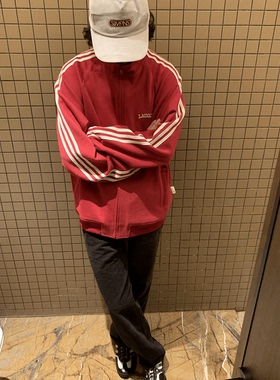 RonnShop秋冬新款日系街头宽松夹克拉链外套